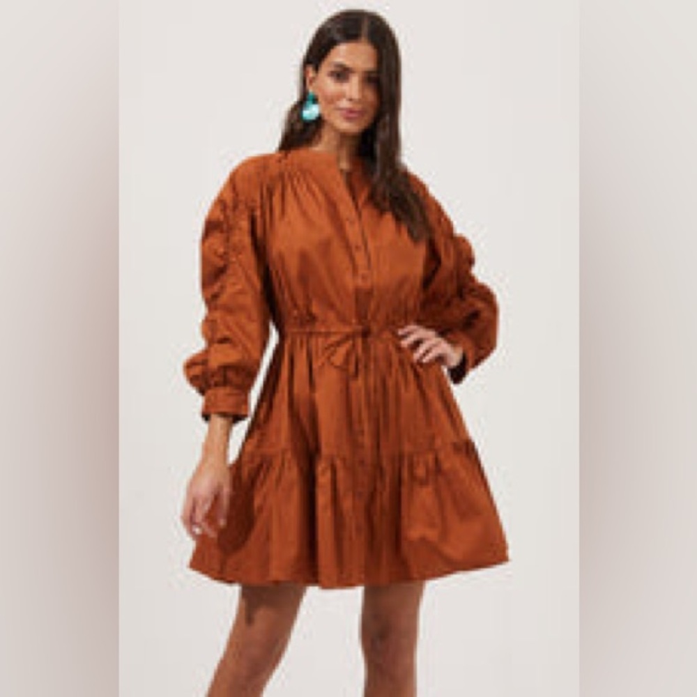 ASTR Ruched Long Sleeve Dress